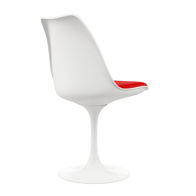 Chaise d'appoint de salle à manger rembourrée rouge et blanche