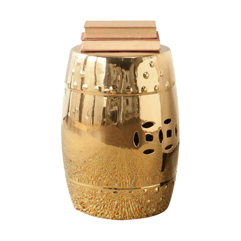 Greylock Accent Stool, Gold
