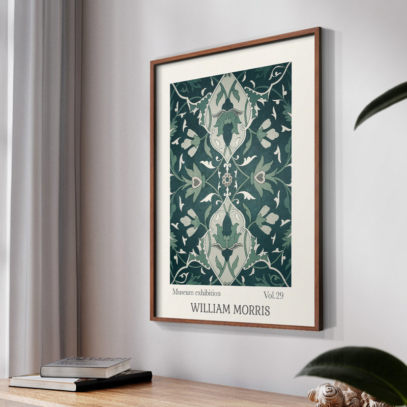 William Morris, reproduction encadrée L XXII, Noyer, H 14 po x l 11 po