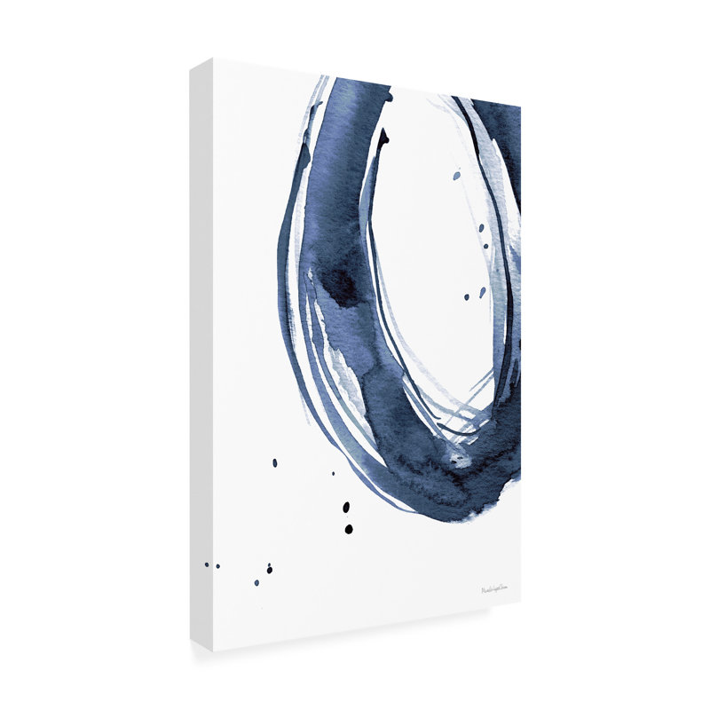 Œuvre d'art sur toile bleu marine, Lologez bolle II, H 47 po x l 30 po