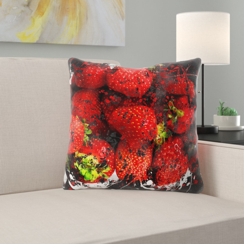 Coussin fraise Reinhardt, Synthétique, Intérieur