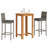 Wildon Home® 3 Piece Patio Bar Set Black Solid Wood Acacia And Poly Rattan-1849246206