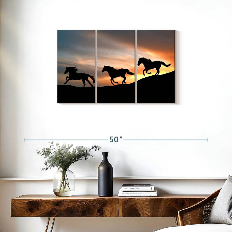Brampt Wild Horses Galloping, 20" H x 33" W