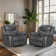 Wide Seating Durable Synthetic Leather Recliner With Massage And Heat Functions Set Of 2