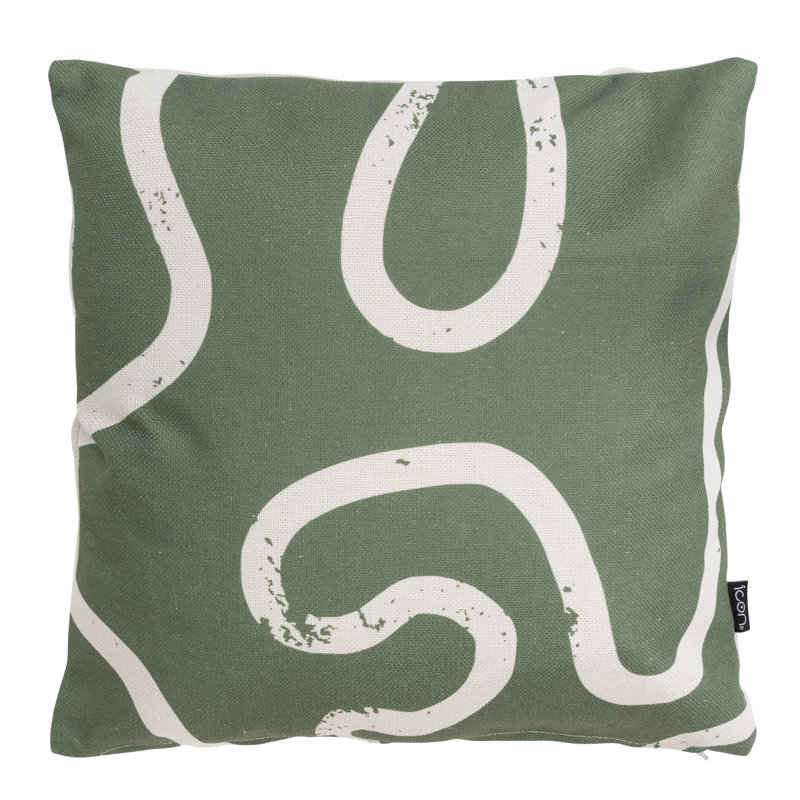 Indoor / Outdoor Abstract Multi Square Throw Cushion With Filling