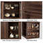 Îlot de cuisine moderne de 160 cm avec rangement, portes cintrées et étagères, noyer