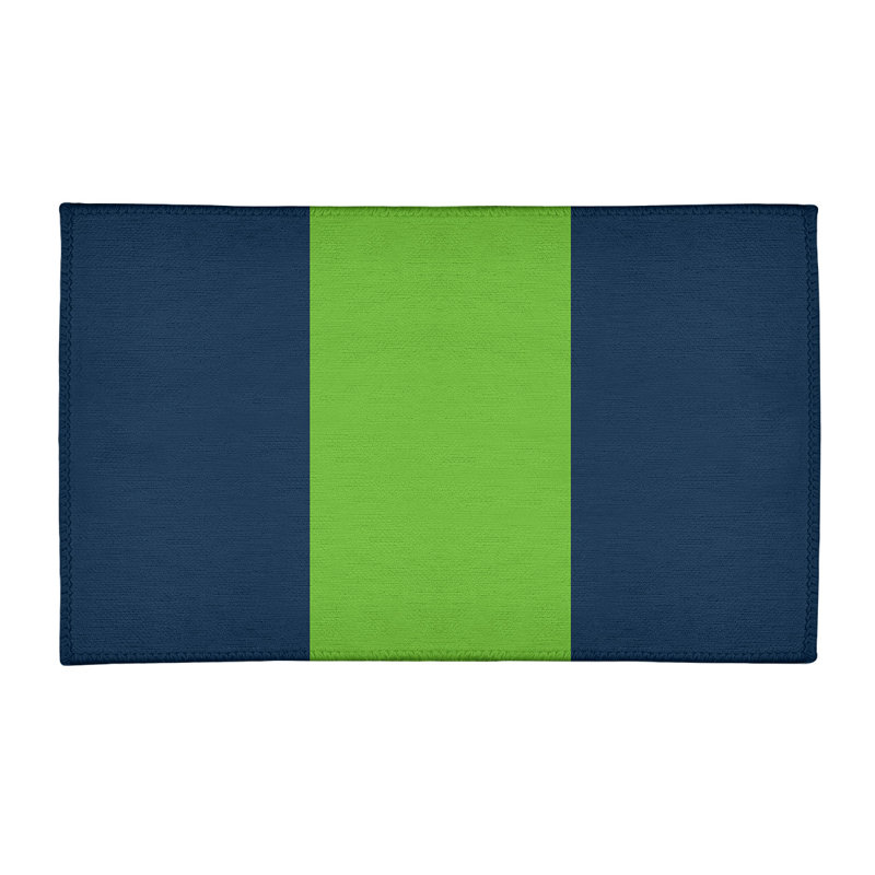 Tapis en polyester à rayures de football seattle, Rectangle 3 pi x 5 pi