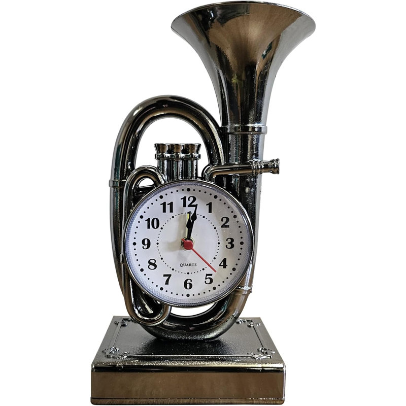 Quartz Movement / Crystal Alarm Tabletop Clock, Black