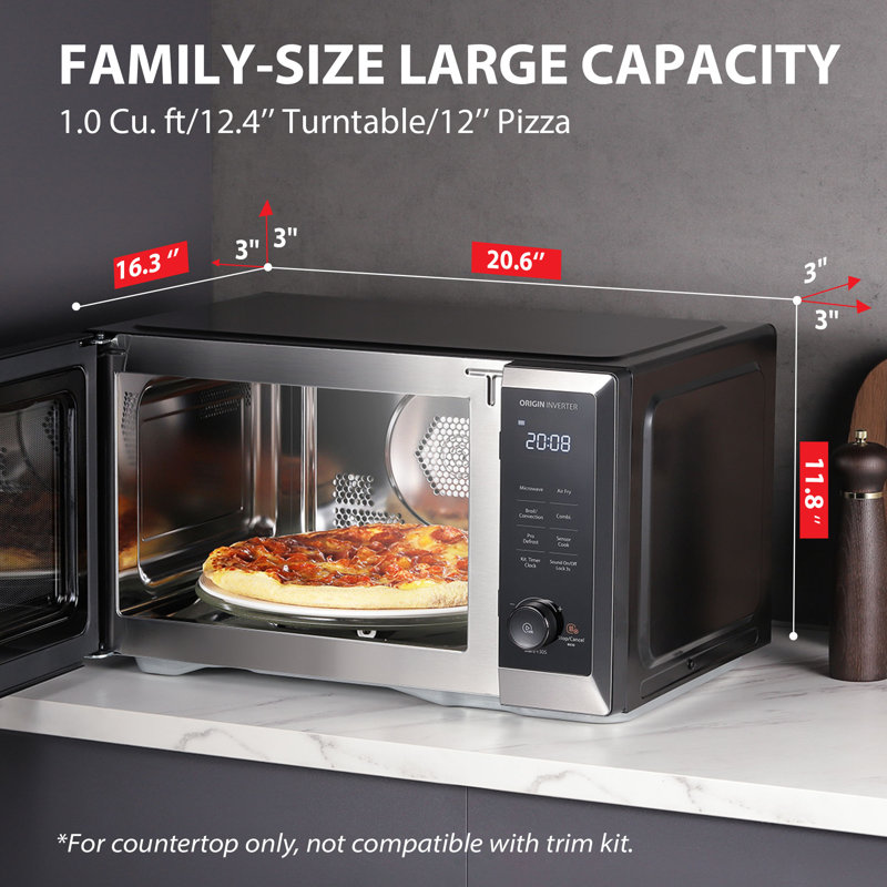 Toshiba 7-in-1 Countertop Microwave Air Fryer Inverter Technology Convection Microwave Smart Sensor, Stainless Steel