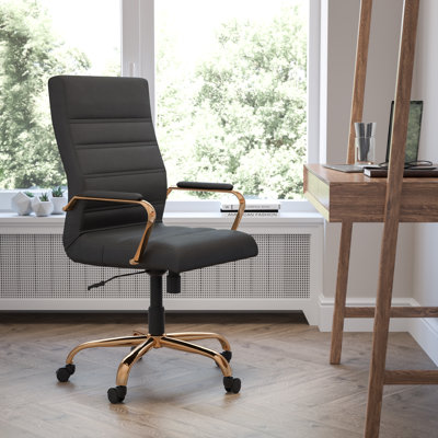 Chaise de bureau ergonomique pivotante à haut dossier - Basics by Wayfair ™
