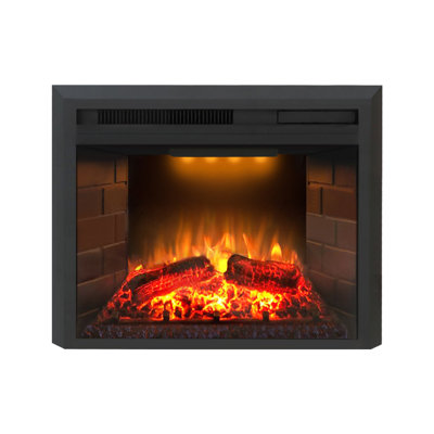 Insert de foyer électrique Mateas, foyer de Noël avec protection contre la surchauffe, bruit de craquement du feu, télécommande, 750 / 1500W, noir