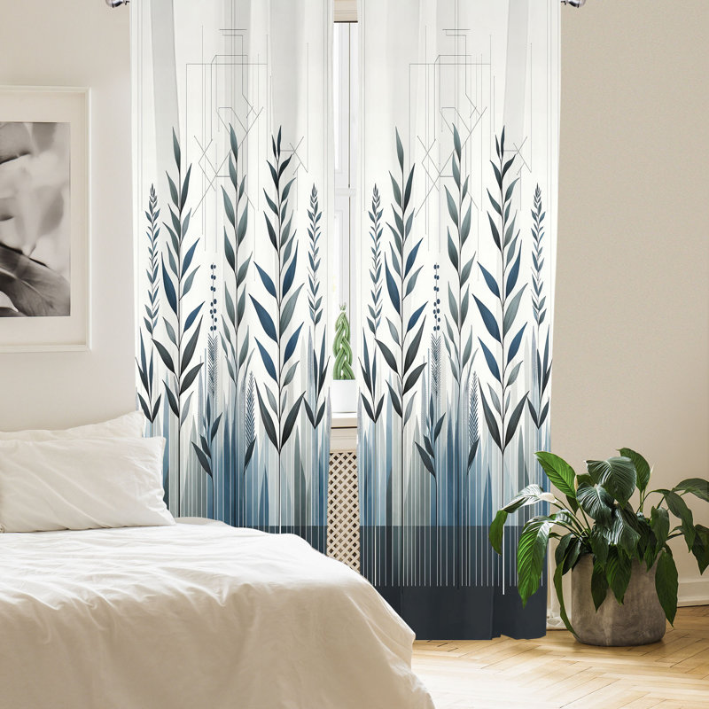 Lyonnie Semi Sheer Curtain Pair, 28" W x 63" L