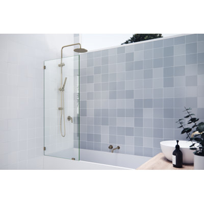 Vela 26.5 in. x 58.25 in. Frameless Single Fixed Bath Panel -  Glass Warehouse, GW-BF-26.5-PB