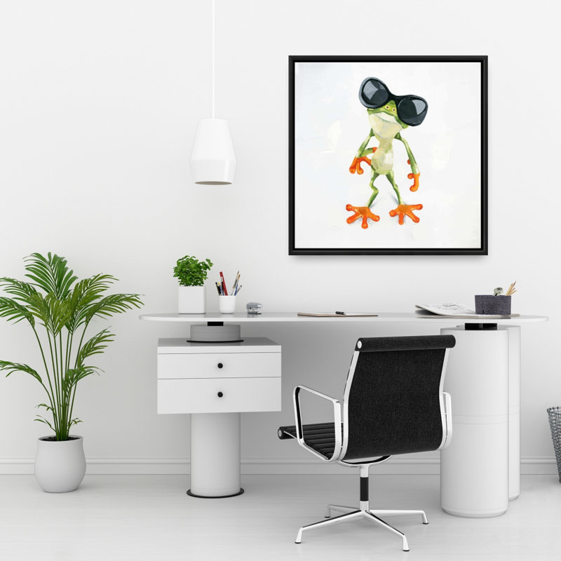 «Drôle de grenouille avec lunettes de soleil»