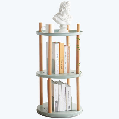 Storage Shelf, 360° Rotating Bookshelf, 3 Tier Bookcase W/ Large-Capacity Storage Space, Multifunctional Storage Rack, Compact Design, Standing Shelf For Living Room, Bedroom, Study Room, Kitchen