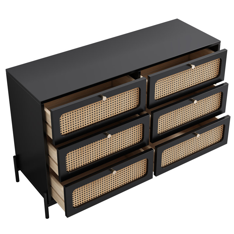  Commode à 6 tiroirs Modern Cannage