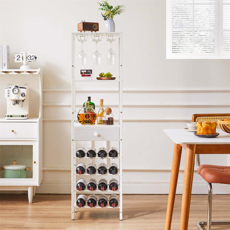 Byata Wine Bottle & Glass Rack White