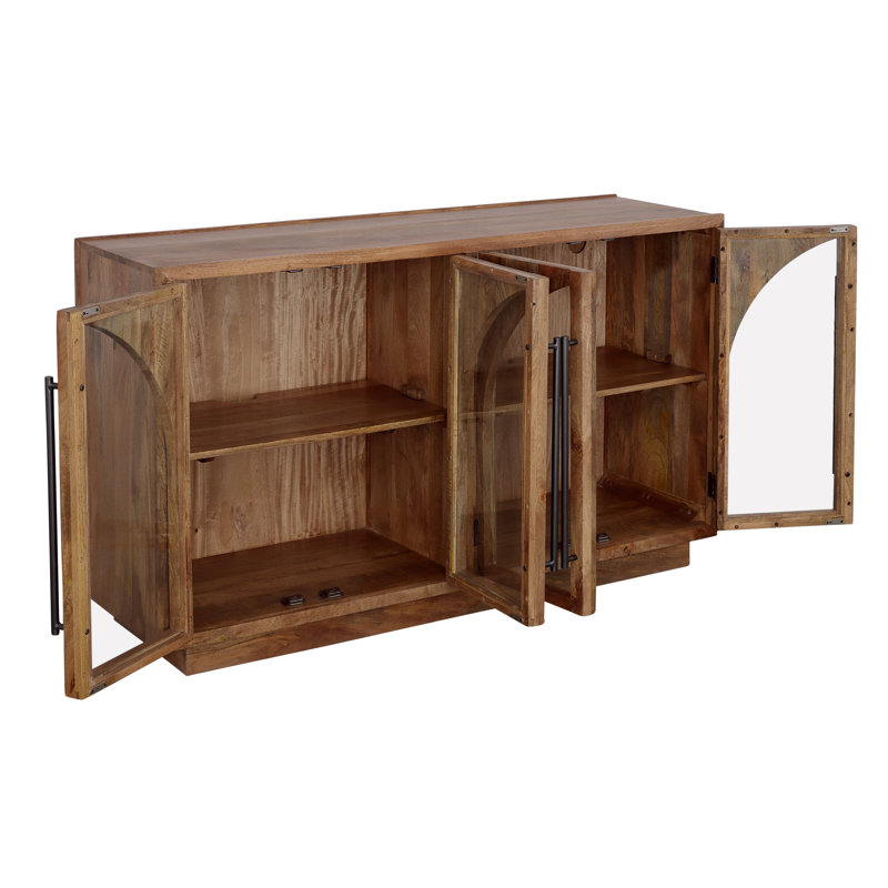Arvetta 60'' Wood Four Door Sideboard With Glass