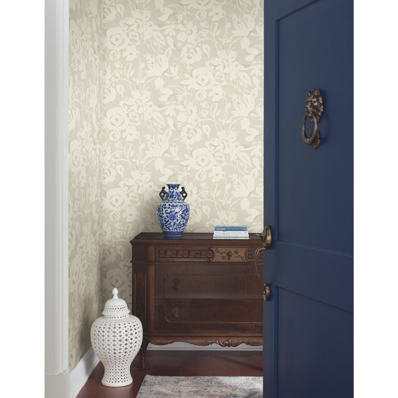 Floral Wallpaper, Taupe