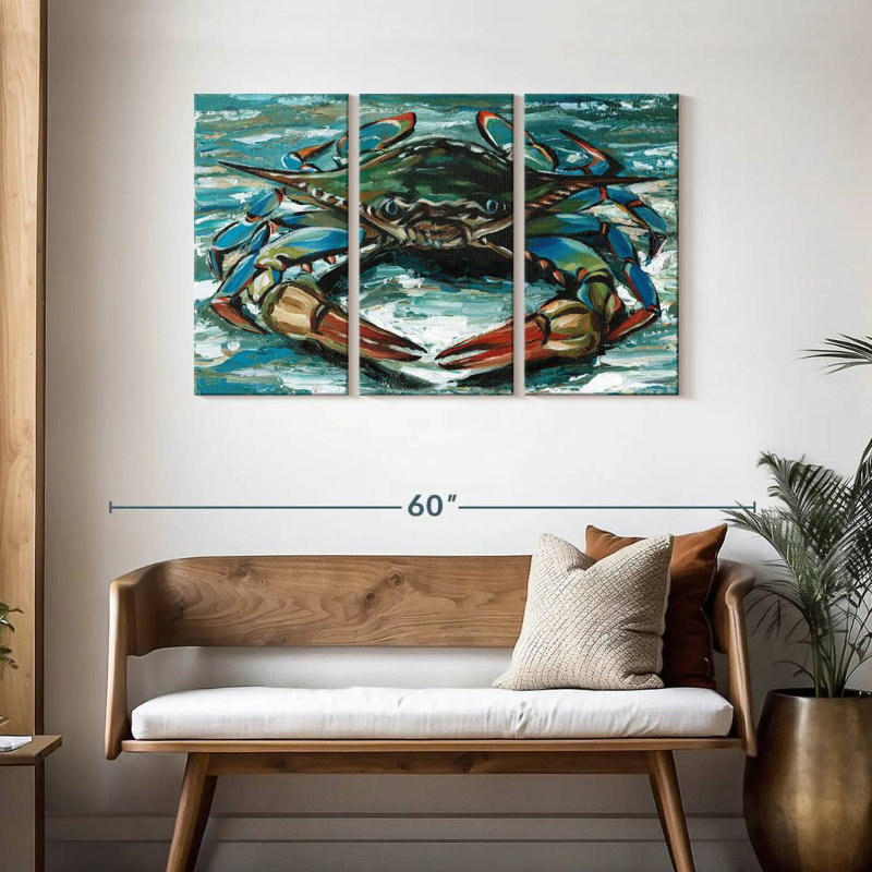 Crabe Brampt Blue Palette II, H 28 po x l 45 po