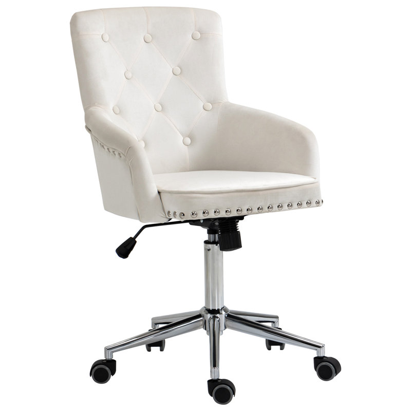 Gabouray Velvet Task Chair, White