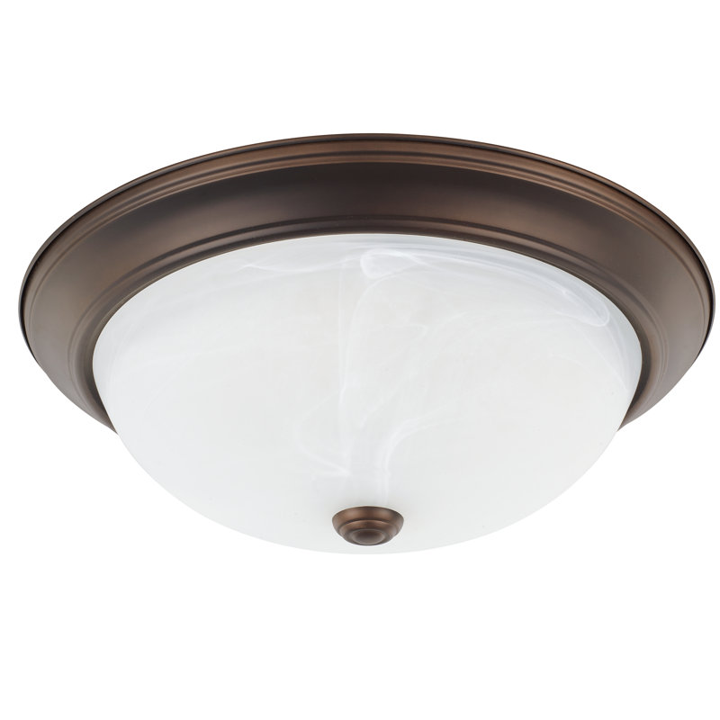 Plafonnier encastré circulaire simple 14,75 po Grapevine, Blanc faux Verre albâtre, Blanc mat