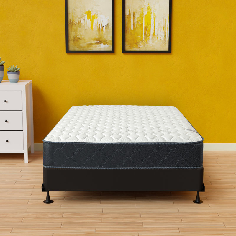 Soundwell 9-Inch Medium Firm TightTop Single Sided Hybrid Mattress with Unassembled Box Spring, Twin, Standard Profile