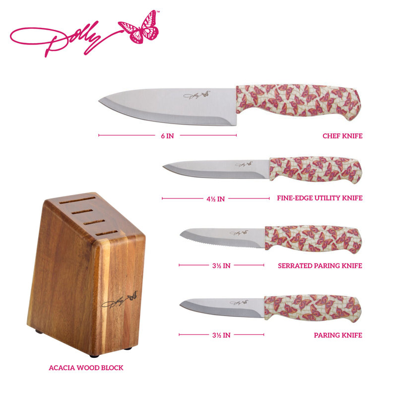 Dolly Parton 5-Piece Cutlery Prep Block Set