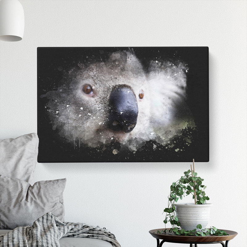 Koala Bear Vol.2 Paint Splash - Wrapped Canvas Print, 40cm H x 60cm W x 3cm D