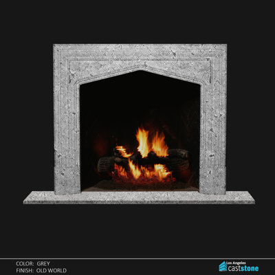 Iden Hand Carved Composite Fireplace Surround