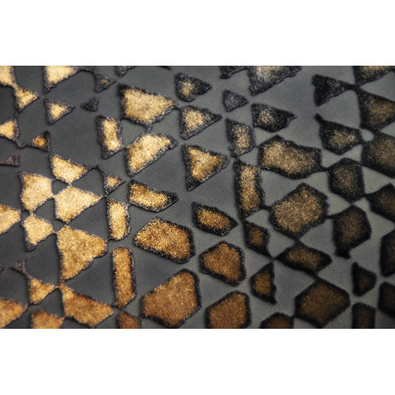 Triangles Square Velvet Pillow Cover & Insert, 22" x 22", Copper Ivy