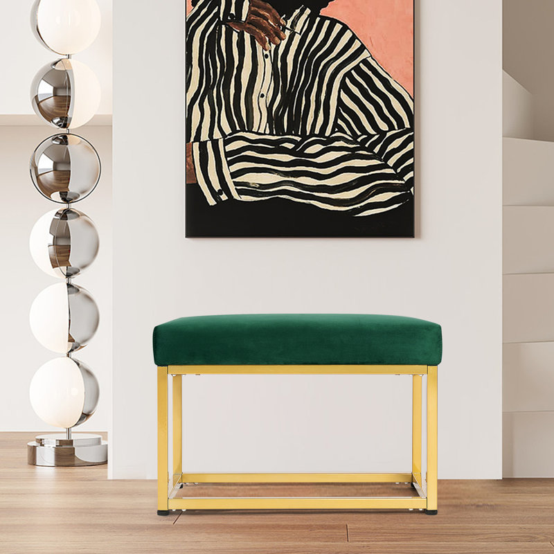 Banc rembourré en velours Silina