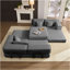 Ensemble de canapé modulaire surdimensionné rembourré pour canapé modulaire de L 118,2 po avec 6 coussins, canapé-lit bricolage pour salon, appartement, chambre à coucher, gris foncé-2088300589