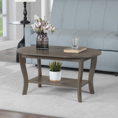 Table basse ovale 36 "avec tablette Carbin