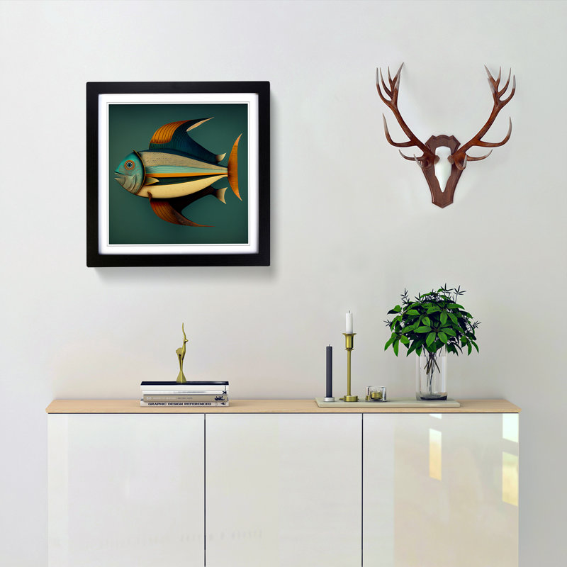 Single Picture Frame Print on Wood, Black