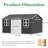 12 × 14 × 8.5 ft Galvanized-Steel Nordic Cottage Outdoor Storage Shed with Two 4-Panel Windows & Lockable Door – Dark Grey/White
