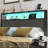 Hugo Modern Platform Bed Frame with 2-Tier Wood Storage Headboard LED Lights and Charging Station-232766573-248907154