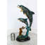 Statue de sirène en bronze enchanteresse avec deux dauphins Nifao