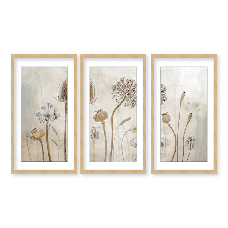 Growing Old - 3 pièces, reproduction sur toile, H 40 po x l 60 po, Impression encadrée avec passe-partout, Natural