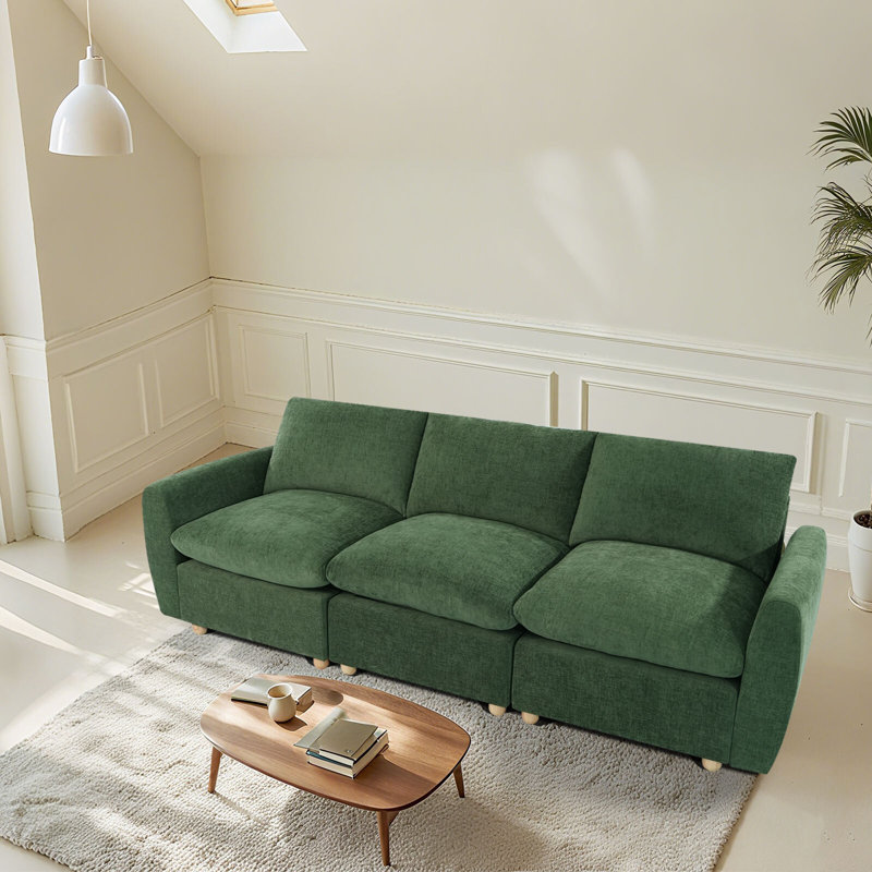 Canapé 100 places en chenille moderne 100 po, Vert