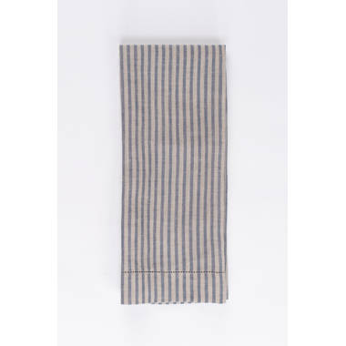 Dark Grey Stripe Linen Hand Towels (Set of 2)