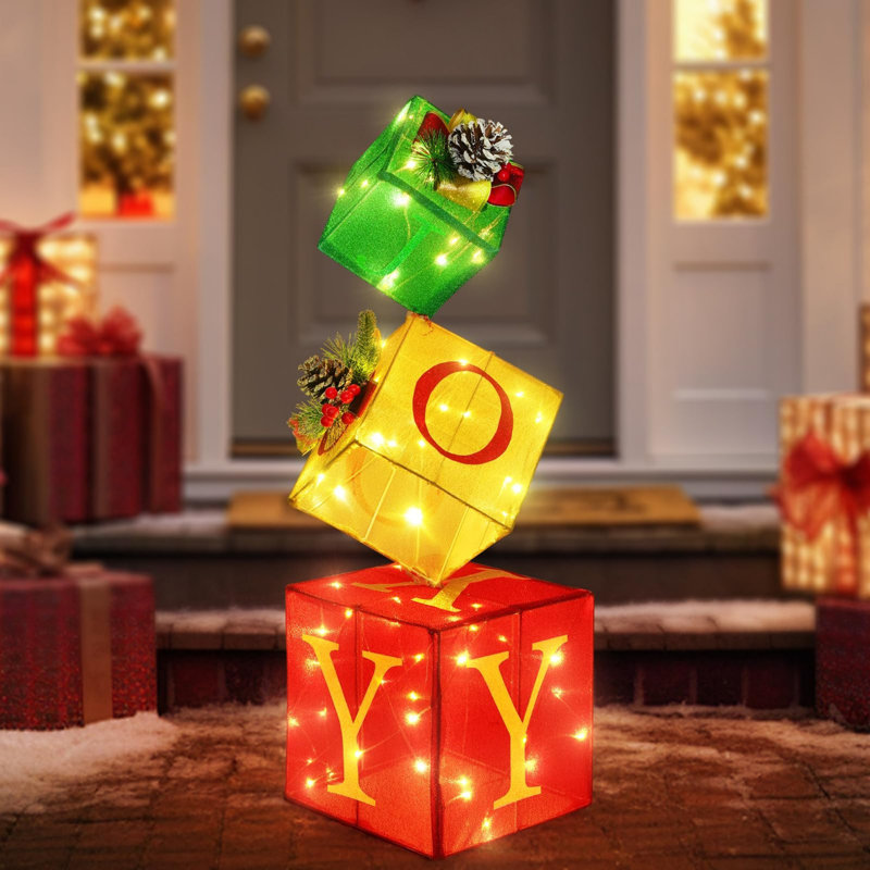 Ensemble de boîte-cadeau illuminable empilable 2,6 pi