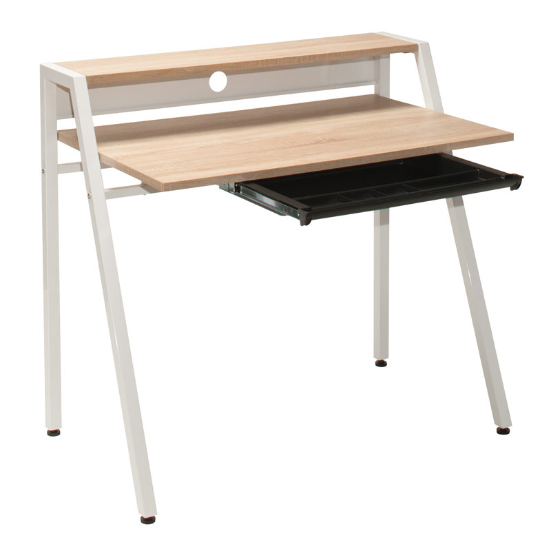 Bureau avec huche kent crédence, Bois flottant de lumières avec pieds blancs