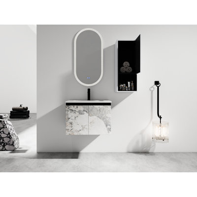 Meuble-lavabo 24 po avec lavabo en céramique et armoire d'appoint 24 po