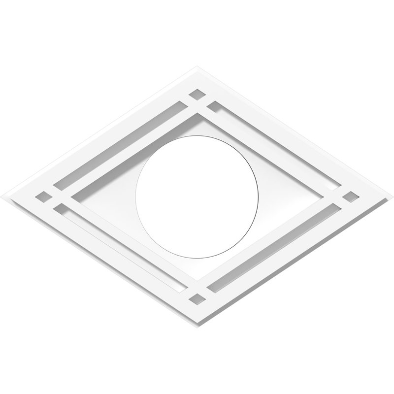 Médaillon de plafond contemporain en PVC Diamond, H 16 po x l 24 po x P 1 po