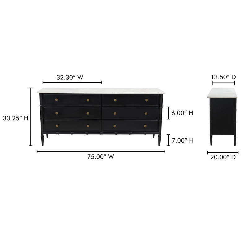 ELEANOR 6 DRAWER DRESSER