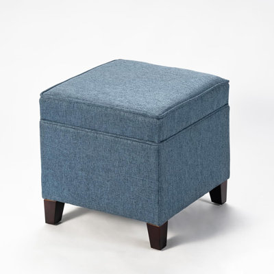 17.5" Square Upholstered Storage Ottoman