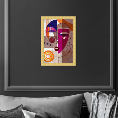 Portrait de femme cubiste coloré et coloré - Impression sur papier