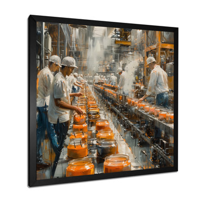Orange blanc, ligne d'assemblage, usines I - usines, art mural