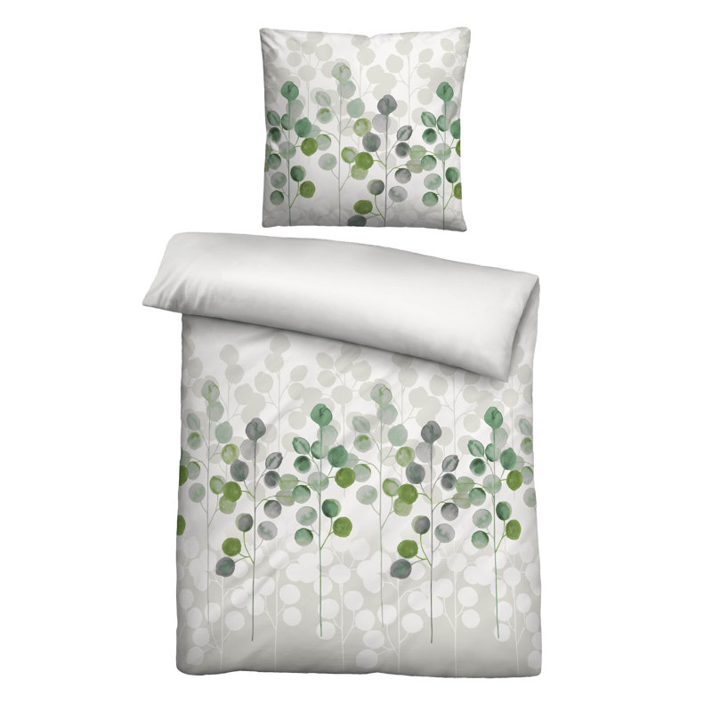 Floral Duvet Cover Set with Pillowcases Included, Pistachio Green, Single Duvet Cover + 1 Pillowcase